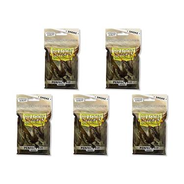 Imagem de 5 Packs Dragon Shield Inner Sleeve Smoke Standard Size 100 ct Card Sleeves Value Bundle!