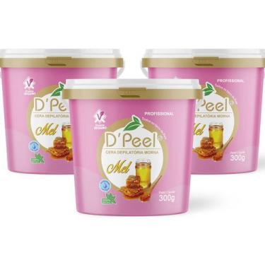 Imagem de Kit 3 Cera Hidrossolúvel Natural Depilatória Corpo 300g - Dpeel, Mel