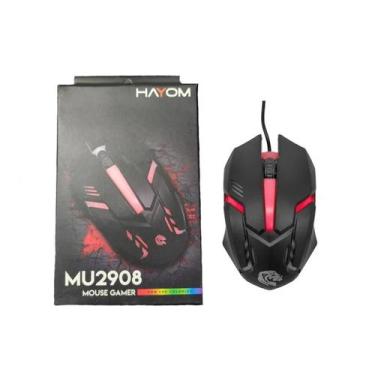Imagem de Mouse Gamer Led Rgb Barato Hayom Mu2908 1000dpi Led Rgb 3 Botões