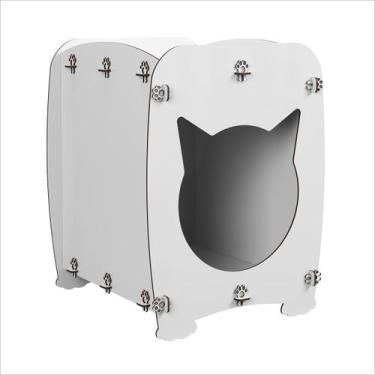 Imagem de Mesa De Cabeceira Casinha Pet Gato Cat Branco Ofertamo