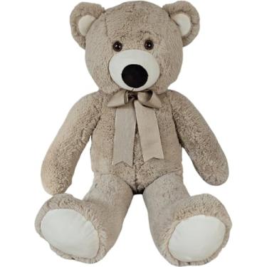 Imagem de Bicho Urso de Pelúcia Gigante Teddy Romantico com Laço (ursinho de pelucia) (Urso Areia)