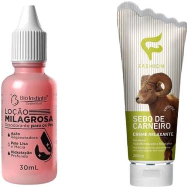 Imagem de Kit Sebo De Carneiro Relaxante Fashion 200ml + Loção Milagrosa Bio Ins