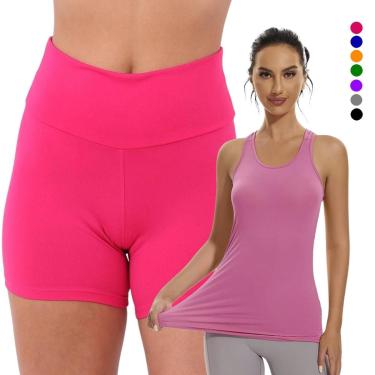 Imagem de Conjunto SHORT Legging BÁSICO + Regata Malha Fria POLIAMIDA 1074 Cor:;Tamanho:G;Gênero:Feminino-Feminino