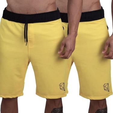 Imagem de Kit 2 Bermuda Plus Size Moletom Shorts Masculino Tamanho Especial Confortável Treino Academia-Masculino