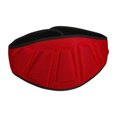 Imagem de Vaveren Cinturão de levantamento de peso, acessórios de cinta, cinto de treinamento acolchoado, suporte para trás para treinamento cruzado, musculação de, Vermelho, L