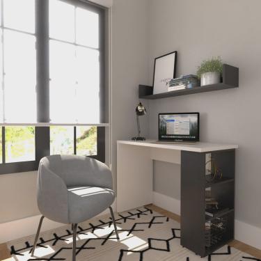 Imagem de Conjunto de Mesa com Prateleiras para Escritório ou Home Office 110 Cm de Largura