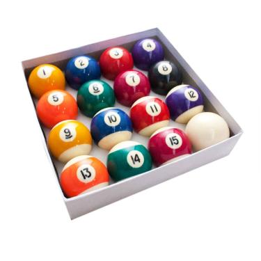 Imagem de Jogo Bolas De Bilhar Sinuca 52mm Numeradas Branca 54mm