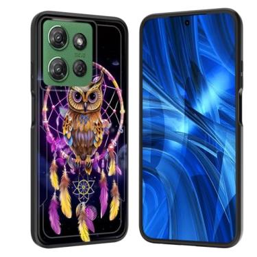 Imagem de JHYYTUJTYP Capa para Moto G 5G 2025, [Teste de queda de grau militar] Capa protetora resistente à prova de choque resistente para Motorola Moto G 5G 2025 6,7 polegadas, coruja apanhador de sonhos