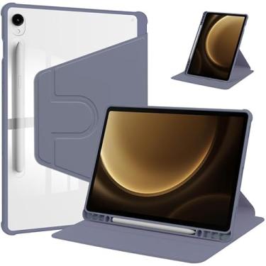 Imagem de Capa giratória para Samsung Galaxy Tab S8 11 polegadas SM-X700/X706/S7 27.9 cm SM-T870/T875/T878, suporte protetor de rotação de 360 graus, capa rígida fina, traseira transparente, despertar/hibernar