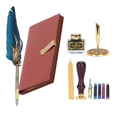 Imagem de Conjunto de Canetas de Caligrafia de Mergulho, Conjunto de Canetas de Penas Kit de Canetas de Tinta Caneta de Pena Ferramenta de Carimbo de Laca Com Sacos de Tinta Caneta de
