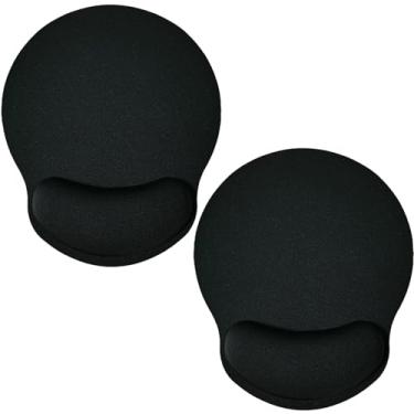 Imagem de Mouse pad com suporte de pulso, pacote com 2 mouse pad ergonômico com almofada de espuma de memória, base de borracha antiderrapante, mouse pad para jogos em casa, escritório, computador, laptop