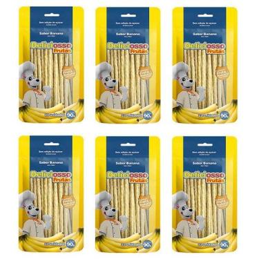 Imagem de Ossinho para Cachorro Petisco Palito Fino Banana Deliciosso Frutas 90g