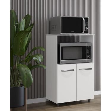 Imagem de Amário Multiuso Tais 60cm 2 Portas 1 Nicho para Microondas - Branco Móblis 