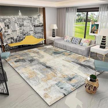 Imagem de Tapetes geométricos modernos de cores claras para sala de estar, decoração de casa, tamanho grande, tapetes macios para quarto e sala de estar (200 x 250 cm, 78,7 x 98 pol./flanela-13)