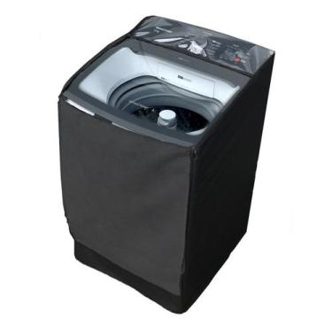 Imagem de Capa Maquina Lavar Brastemp 12kg BWK12A9 Zíper Transparente Preta - VI