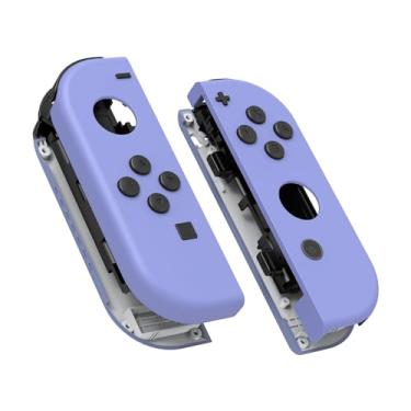 Imagem de eXtremeRate Joycon Caixa de controle portátil com botões completos, capa de reposição DIY para Nintendo Switch Joy-Con – Console Shell não incluído, Light Violet, Joycon Shell and Buttons