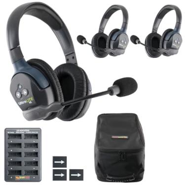 Imagem de Eartec UL3D UltraLITE Full Duplex sem fio para 3 usuários - 1 fone de ouvido Master ULDM Dual-Ear e 2 unidades de fones de ouvido remotos ULDR Dual Ear - Cinza