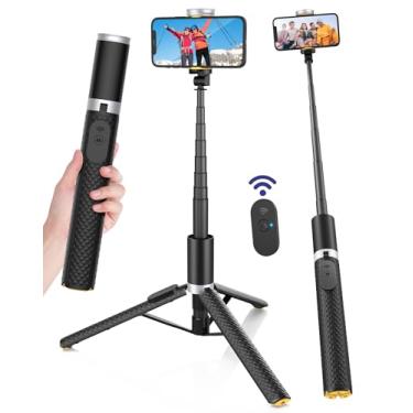 Imagem de povodo Povodo 60 Selfie Stick Para Iphone, Tripé Selfie Stick Para Iphone, Selfie Stick Para Celular, Tripé Selfie Stick Com Controle Remoto, Tripé De Celular Mais Sólido Compatível Com Iphone/Andro