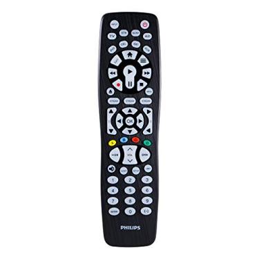 Imagem de Controle remoto universal retroiluminado Philips para Samsung, Vizio, LG, Sony, Sharp, Roku, Apple TV, TCL, Panasonic, Smart TVs, reprodutores de streaming, Blu-Ray, DVD, 8 dispositivos, preto, SRP9488C/27