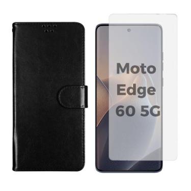 Imagem de Capa Carteira + Pel Hidrogel Compativel Para Moto Edge 60 5g - Generic