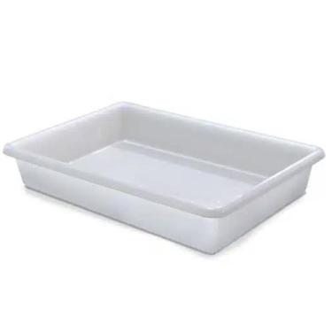 Imagem de Bandeja Plástica Retangular 12 Litros Multiuso Branca 53 Cm - Arqplast