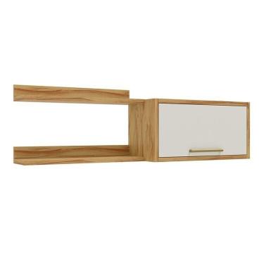 Imagem de Conjunto Para Lavanderia Aéreo Com 2 Peças 100% Mdf Vicenza Espresso Móveis Amêndoa Off White