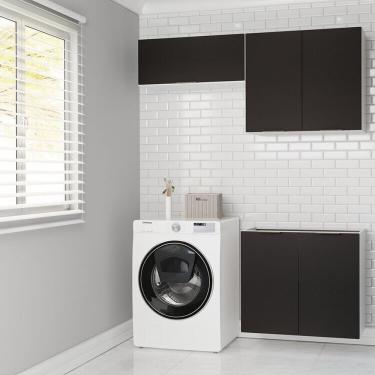 Imagem de Lavanderia Modulada 3 Peças Sem Tampo Sem Rodapé Ipanema Cabecasa Madeiramadeira Grafite Trama