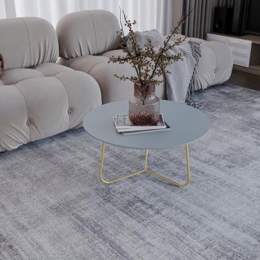 Imagem de Mesa De Centro Trude Redonda 30cm X 67cm X 67cm Cristal Dourado