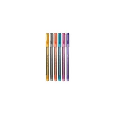 Imagem de Caneta Gel Cis Gelyx 1.0mm Kit C/ 6 Cores Cor da tinta Metálica