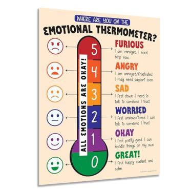 Imagem de ZOCO Pôster Com Escala Emocional Zoco, Termômetro De Sentimentos Para Crianças, Material Essencial Conselheiros Escolares, Cantinho Da Calma, Laminado 43 Cm X 56