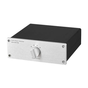 Imagem de Hoozilic Comutador De Sinal Áudio Rca 4 Para 1 (1/4), Seletor Amplificador Potência Canal L/R, Interruptor Entrada E Saída, Adequado Tocadores Cd, Rádios, Decodificadores, Amplificadores Alto-Falant