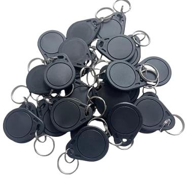 Imagem de 100 peças MF Classic 1K RFID Fob 13,56 MHz ISO14443A Chave para Controle de Acesso de Entrada de Porta de Hotel... (Preto)