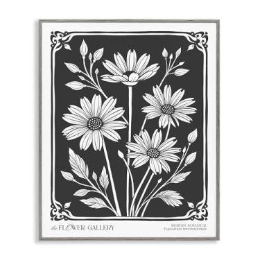 Imagem de Stupell Industries Margaridas com borda vintage cinza emoldurado Giclee Art Design por Lettered and Lined, 40 x 50 cm