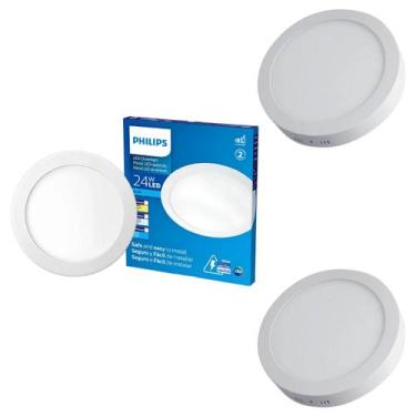 Imagem de 3 Luminárias Plafon 24w Philips Embutir 4000k Neutra Bivolt