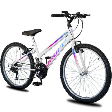 Imagem de Bicicleta Aro 26 Infantil Feminina 18 Vel Marchas Dropp Sport Freio V-brake - Branco+azul - único Branco+azul
