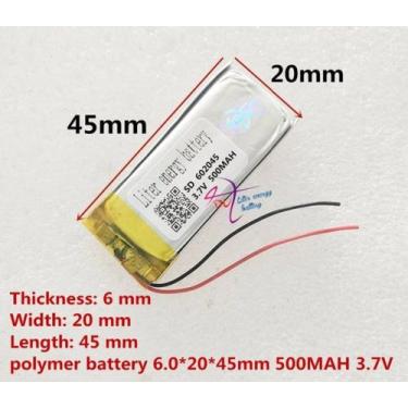 Imagem de Bateria 3.7v 500 Mah 6mm X20mm X45mm 2 Fios 602045 - bgb