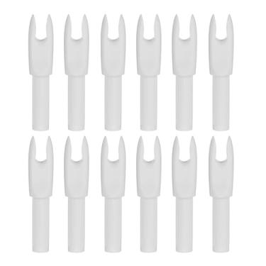 Imagem de PATIKIL Flechas para tiro com arco 4,2 mm, pacote com 12 peças de plástico para inserção de flecha de substituição para caça e tiro arco recurvo, branco