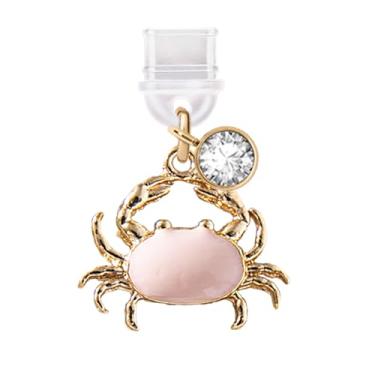 Imagem de ELISE & FONDA Porta de carregamento tipo C TP675, plugue antipoeira, pingente de celular Little Crab para iPhone 15/16/Samsung/OnePlus/Xiaomi/oppo telefones Android (rosa)