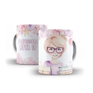 Imagem de Caneca branca dia dos professores floral (14097)