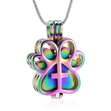 Imagem de Joias de cremação memorial Jewelry com pingente de coração de círculo duplo – Forever in My Heart,No longer by My Side (Daughter, aço inoxidável)