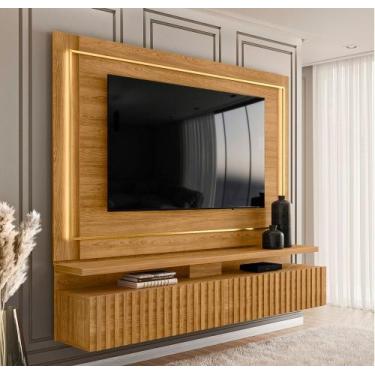 Imagem de Bancada Suspensa Gaia para TV's até 75 Polegadas com Led 2 Gavetas - C