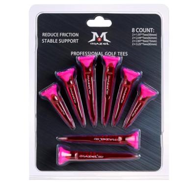 Imagem de MAZEL Pacote com 8 camisetas de golfe de plástico transparente, maior durabilidade e estabilidade, camisetas de plástico com 5 pontas, minimizam o atrito e a rotação lateral (roxa)