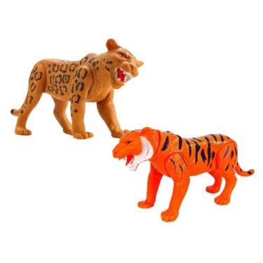 Imagem de Brinquedos Articulados Onça Pintada e Tigre - 30 cm - Silmar