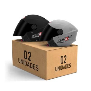 Imagem de Kit 2 Capacetes New Liberty 3 Aberto Viseira Fumê Pro Tork Masculino F