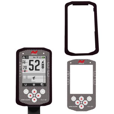 Imagem de TEHAOUU Capa protetora + filme para caixa de controle Minelab Equinox Manticore capa protetora e filme anticolisão resistente a choque à prova de poeira acessório para detector de metais (preto)