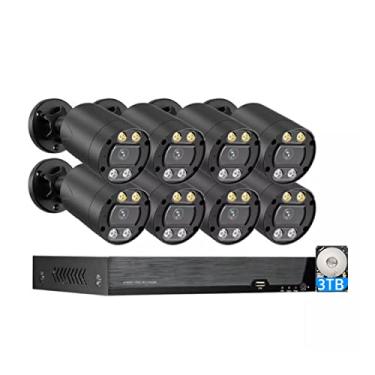 Imagem de XNASU 8MP H.265 + POE Sistema de Câmeras de Segurança Exterior – Kit 4K NVR de 8 canais com disco rígido de 2TB, visão noturna colorida, gravação 24/7, câmera IP interna/externa com áudio