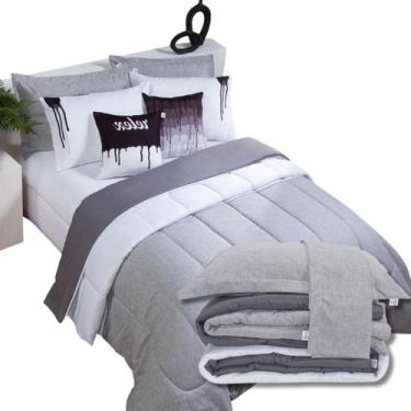 Imagem de Kit 7 Pçs Edredom Queen Colorful Linho Hipercal 400 Fios - Mr Enxovais