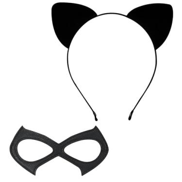 Imagem de IMISHM Fantasia de Halloween para mulheres, acessórios de fantasia de gato preto, conjunto de colar