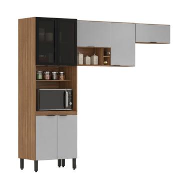 Imagem de Cozinha Compacta Firenze 7 Portas Gavetas Amêndola e Bege