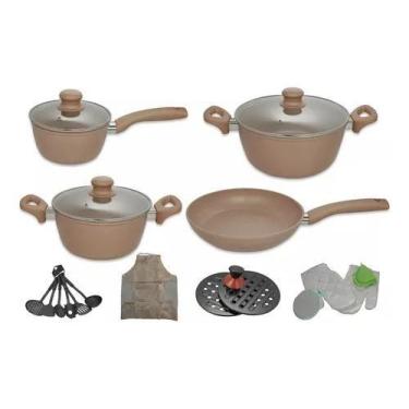 Imagem de Jg de panela quartzo stone marrom gold antiaderente - Sa, Songle, Naka